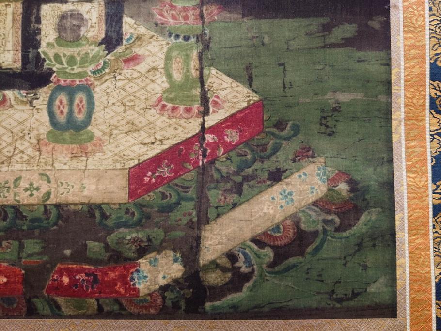 工芸　複製画　神護寺所蔵　国宝　釈迦如来像　第577番　掛軸(第五百七十七番、掛け軸、絹本、仏画、共箱付き、解題、多色コロタイプ印刷、手彩色)(R-079460)　