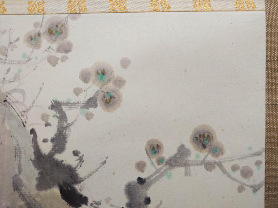 小林五浪　「老梅」　掛軸(掛け軸、日本画、花、サイン付き、落款、共箱付き、三越美術部)(R-079462)