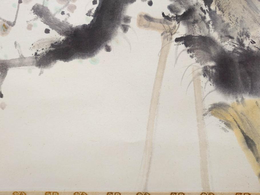 小林五浪　「老梅」　掛軸(掛け軸、日本画、花、サイン付き、落款、共箱付き、三越美術部)(R-079462)