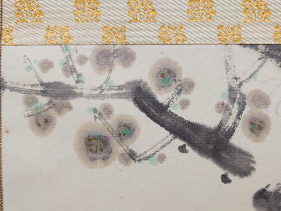 小林五浪　「老梅」　掛軸(掛け軸、日本画、花、サイン付き、落款、共箱付き、三越美術部)(R-079462)