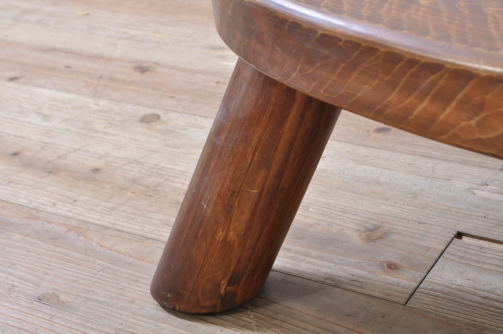 中古　指物作家　矢澤金太郎作　素朴な佇まいの中にも存在感のある椅子(低椅子、板座チェア、イス、1P)(R-072206)