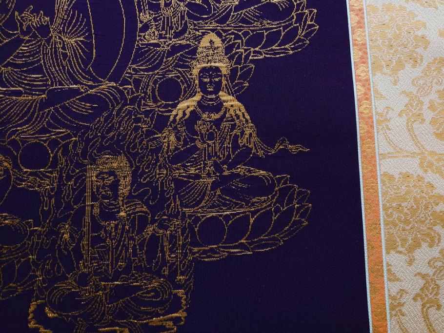 暁山人作　本金当麻つづれ十三佛像図　掛軸(掛け軸、仏画、仏具、京表具 横山清和堂、表装の栞つき、共箱付き)(R-079466)