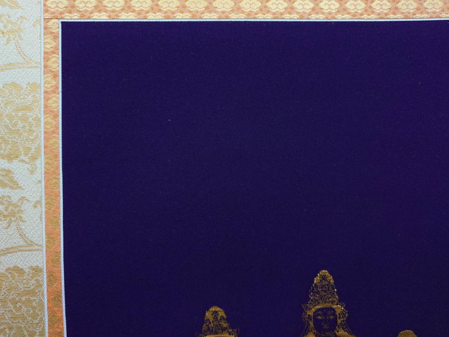 暁山人作　本金当麻つづれ十三佛像図　掛軸(掛け軸、仏画、仏具、京表具 横山清和堂、表装の栞つき、共箱付き)(R-079466)