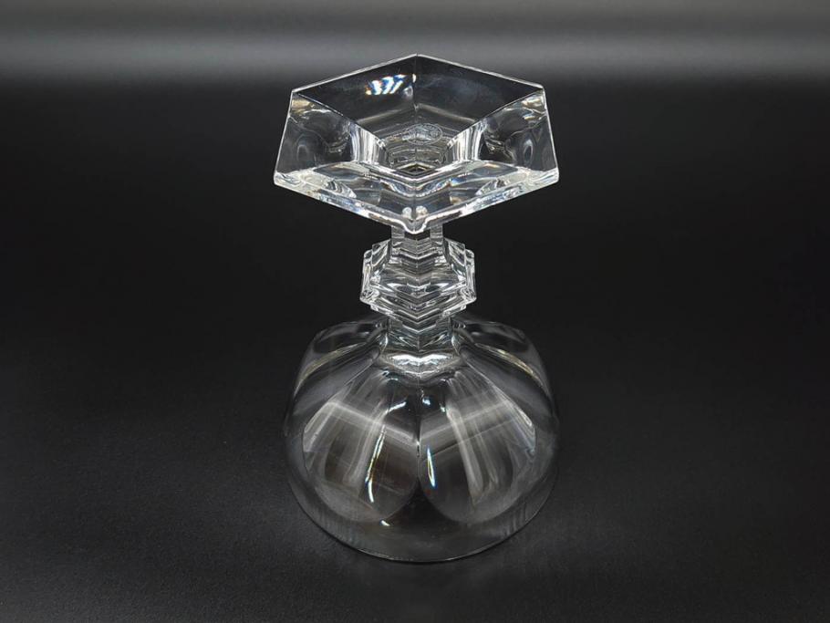 フランス　Baccarat　バカラ　アルクール　どの角度から見ても精巧かつ美しいシャンパンクープグラス3客セット(フルレッドクリスタルガラス)(R-073824)