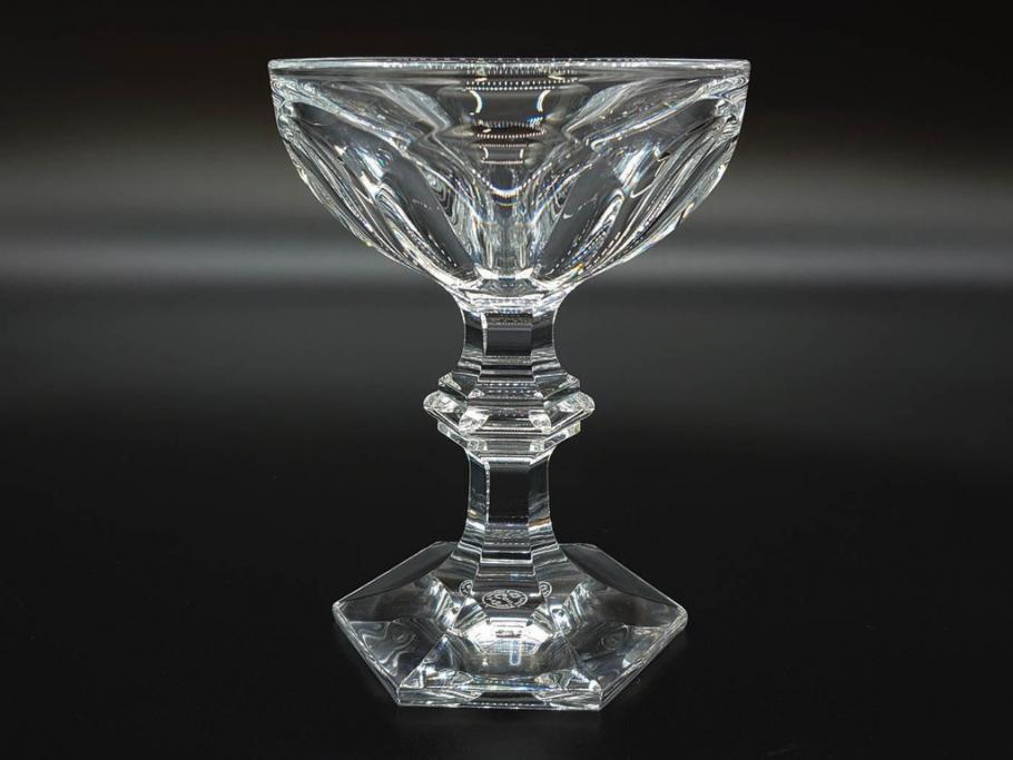フランス　Baccarat　バカラ　アルクール　どの角度から見ても精巧かつ美しいシャンパンクープグラス3客セット(フルレッドクリスタルガラス)(R-073825)