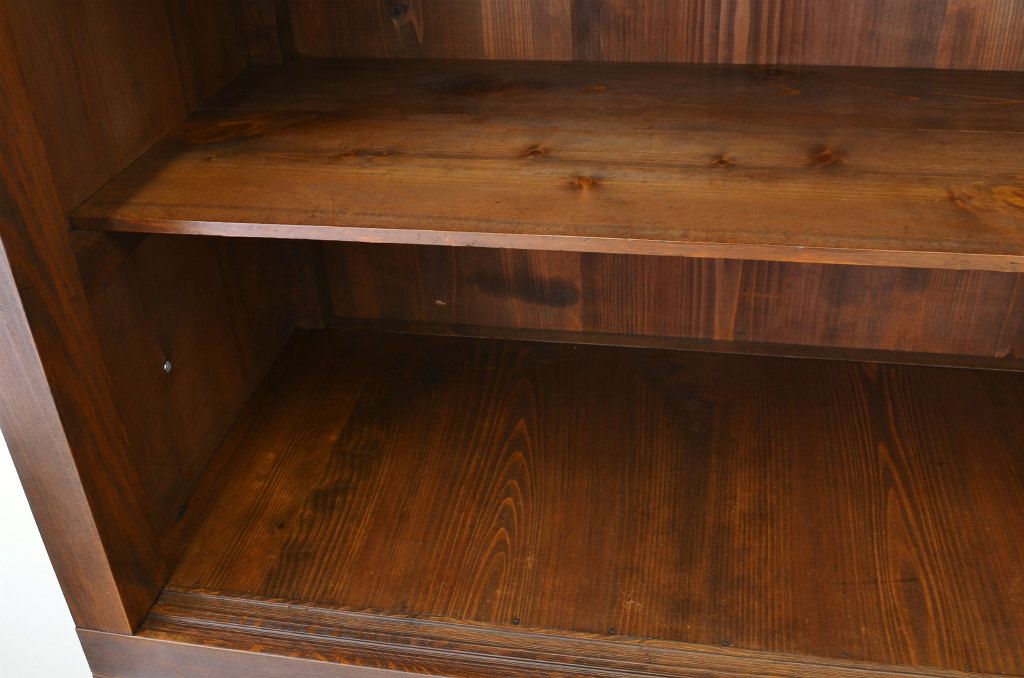 アンティーク家具　☆アンティーク　古い木の二段重ね引き出し付飾り棚(収納棚)