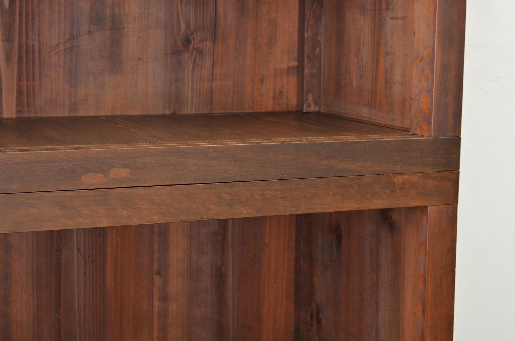 アンティーク家具　☆アンティーク　古い木の二段重ね引き出し付飾り棚(収納棚)