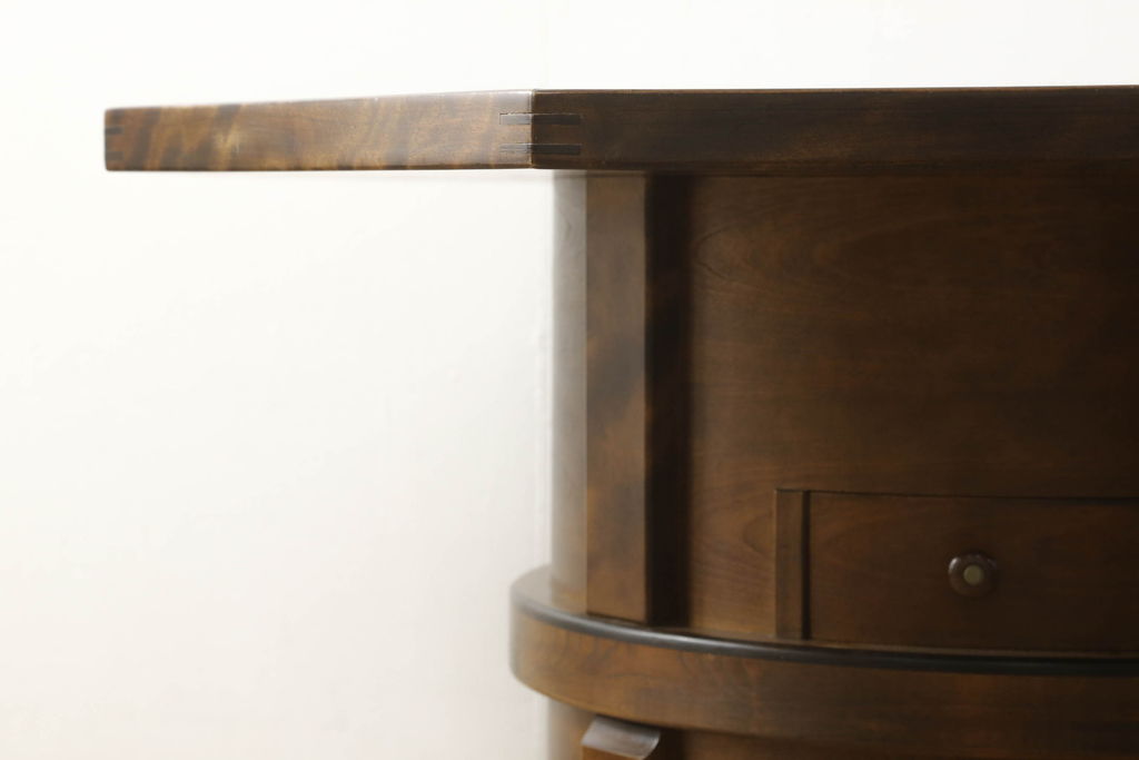 中古　2way　八角　民芸家具　上下分けて使えるのが便利な囲炉裏テーブル(火鉢、座卓、リビングテーブル)(R-059514)