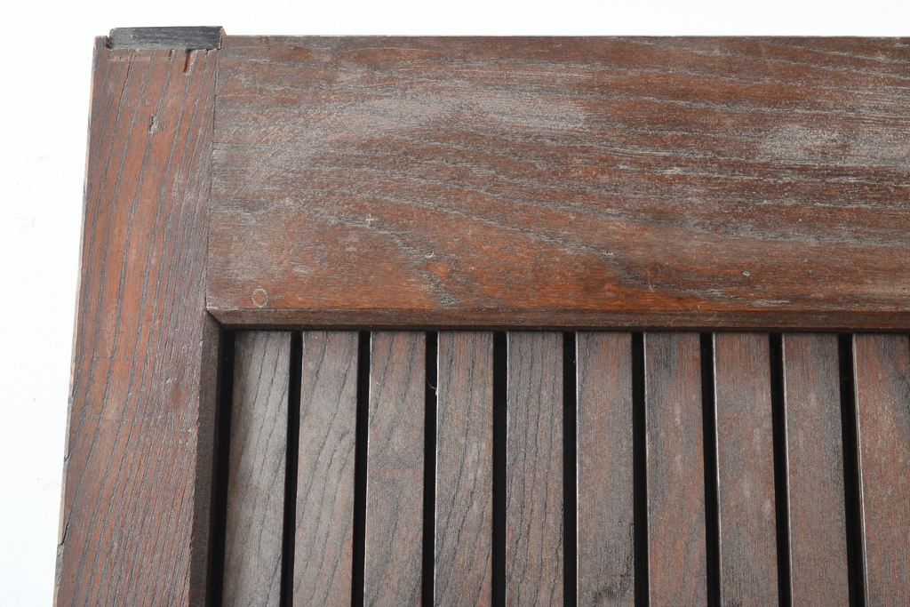 和製アンティーク　総ケヤキ材　明治期の歴史を感じる格子蔵戸1枚(玄関戸、引き戸、建具)(R-055068)