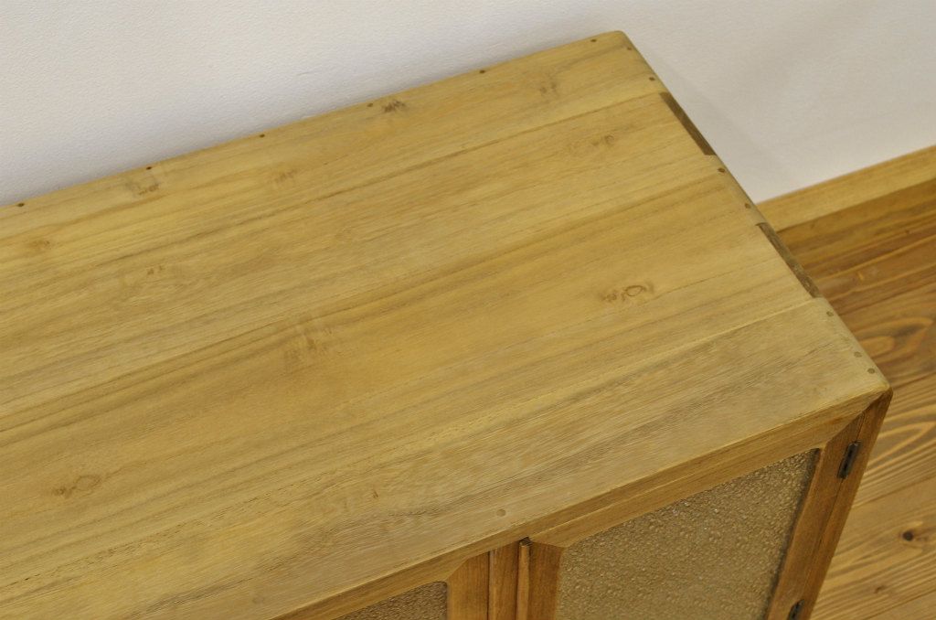 レトロ家具　◇昭和レトロ　ダイヤガラス入り重ね桐箪笥　アンティーク(桐たんす)