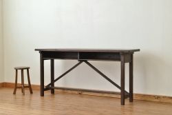 アンティーク家具　★アンティーク　古い縫製工場の横長机4(テーブル・作業台)