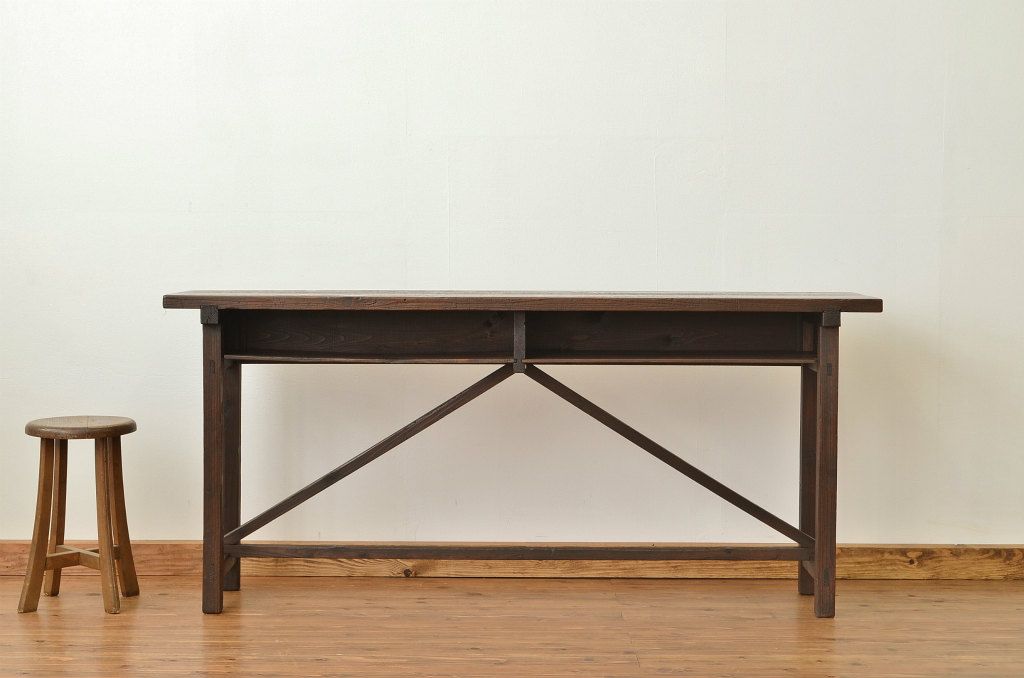 アンティーク家具　★アンティーク　古い縫製工場の横長机4(テーブル・作業台)