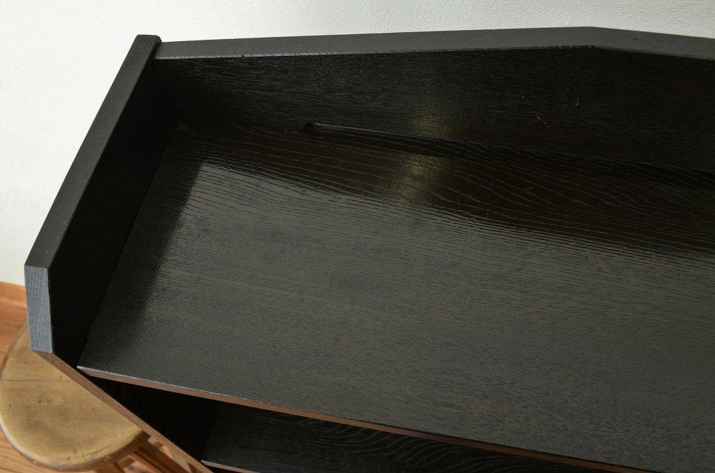 レトロ家具　アンティーク　ナラ材のシックな本棚(飾り棚)昭和レトロ