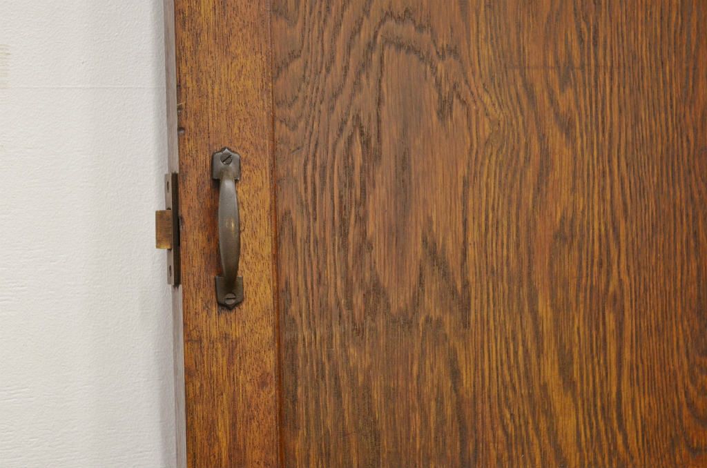 アンティーク　重厚な古い木の自由蝶番付きドア(扉・建具)