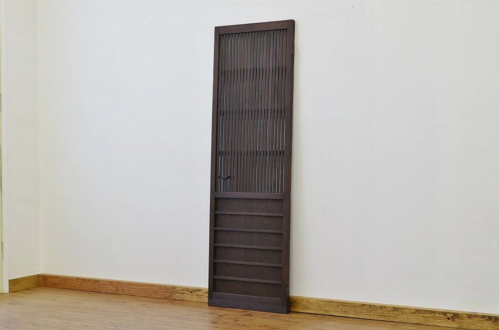 アンティーク 古い木の格子ドア(扉・建具)
