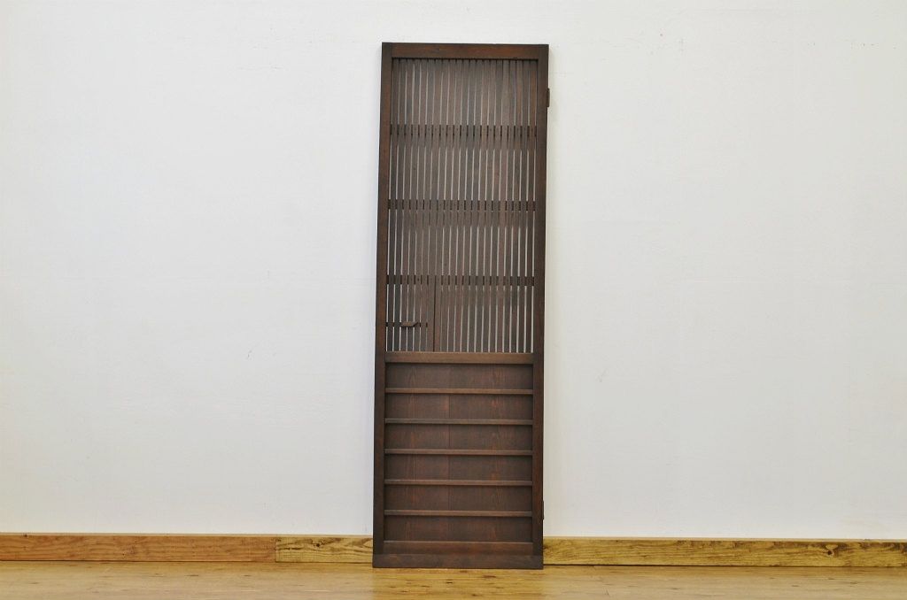 アンティーク 古い木の格子ドア(扉・建具)