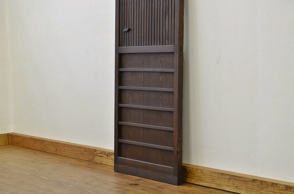 アンティーク 古い木の格子ドア(扉・建具)