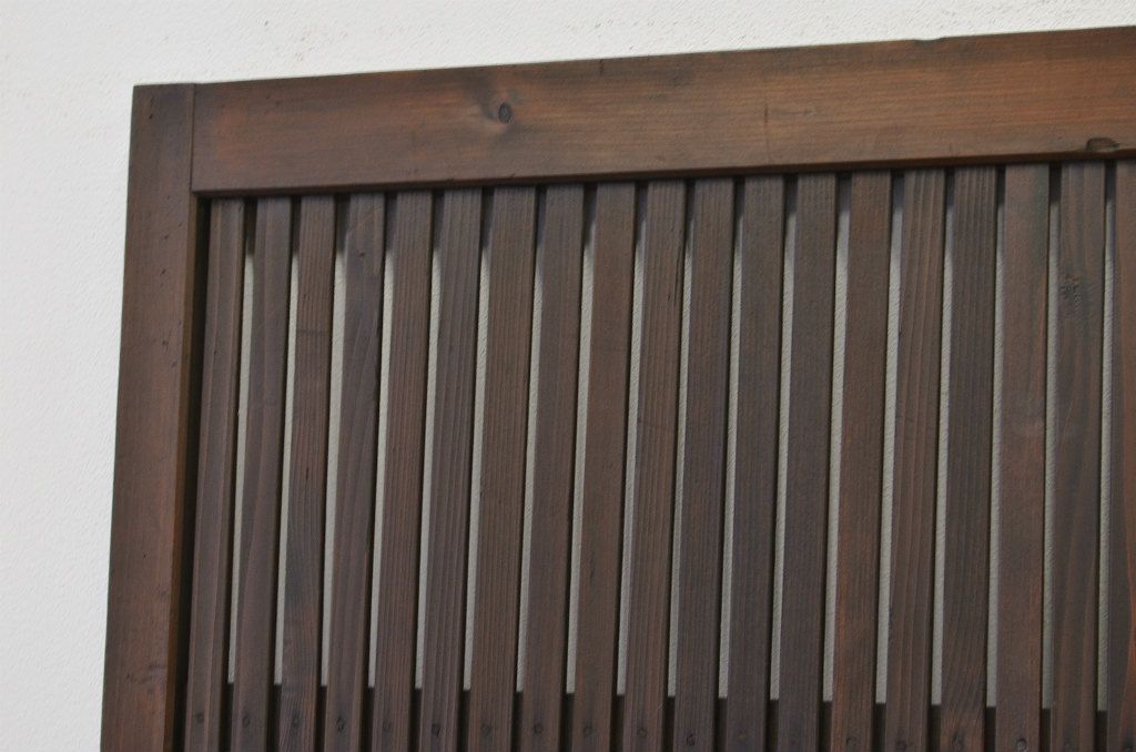 アンティーク 古い木の格子ドア(扉・建具)