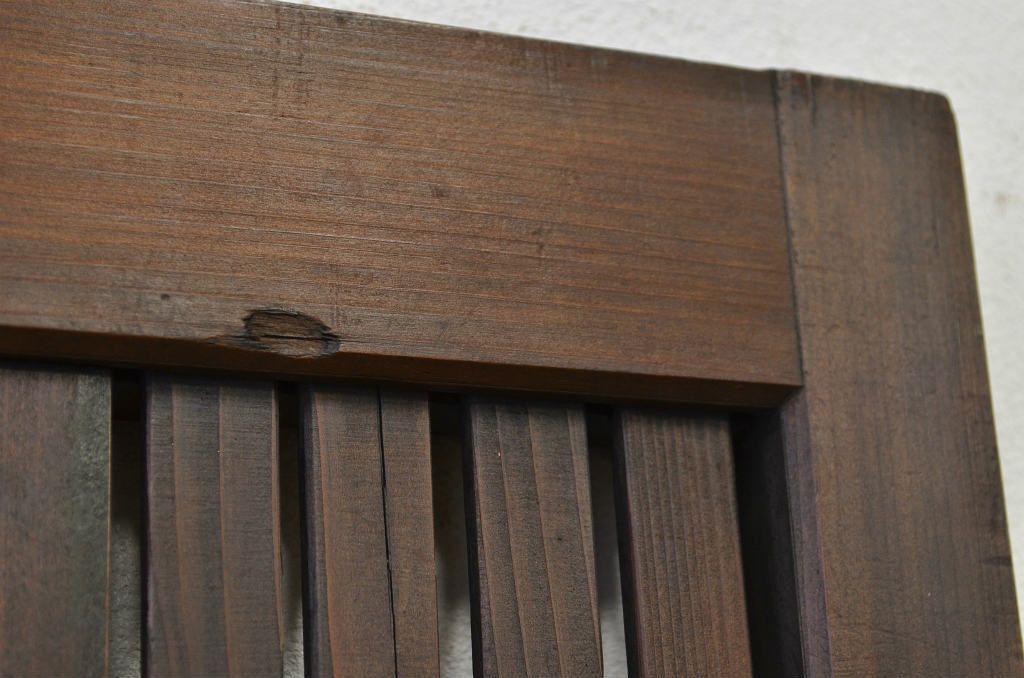 アンティーク 古い木の格子ドア(扉・建具)