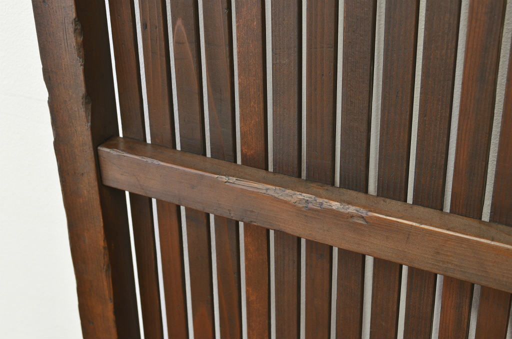 アンティーク 古い木の格子ドア(扉・建具)