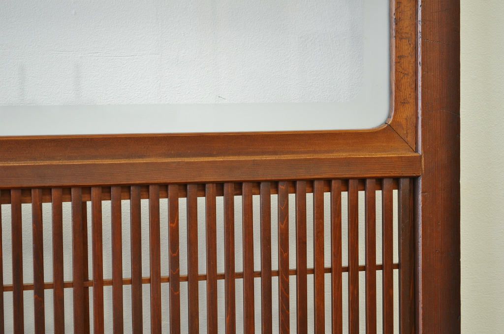 ★古民具 骨董 腰板欅の上質な格子戸(裏障子付き)3枚セット(引き戸)