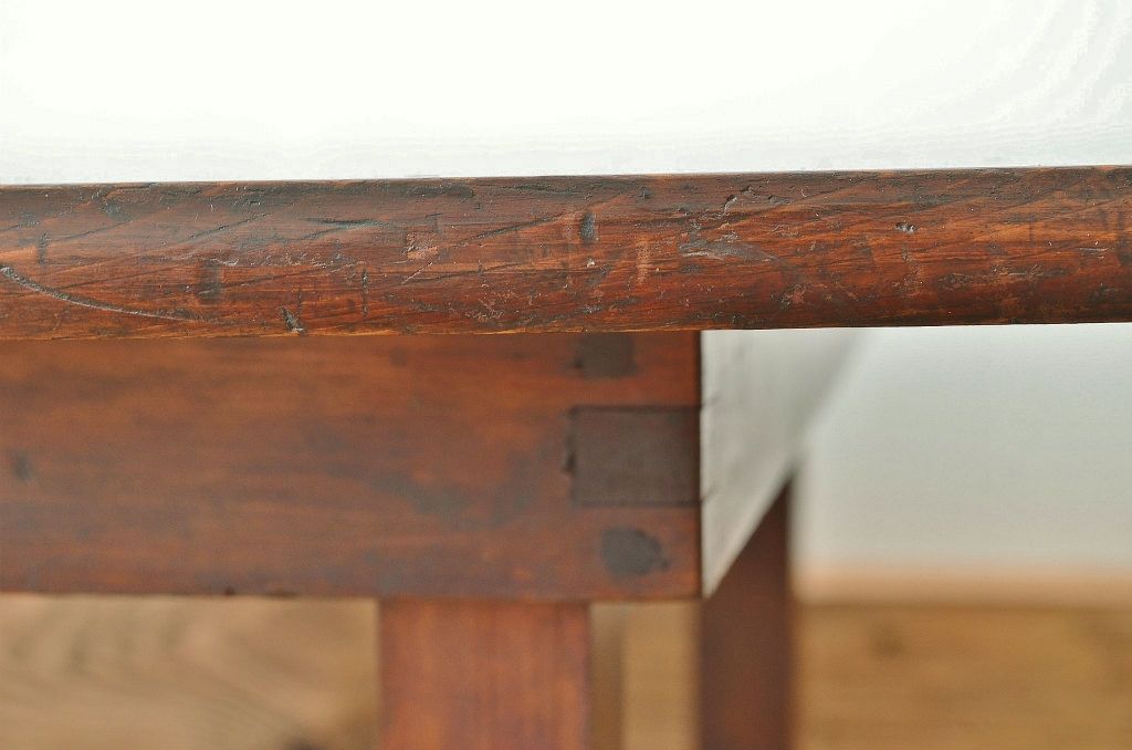 アンティーク家具　アンティーク　変わり型　古い木の角ちゃぶ台