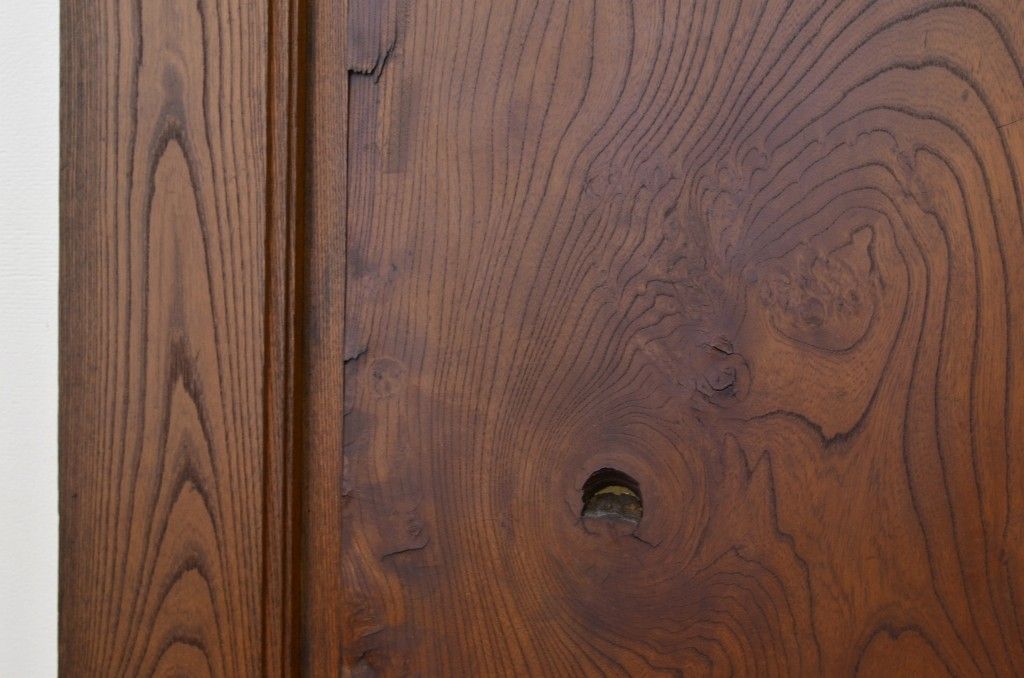 ★アンティーク　総欅鏡板が一枚板の重厚なドア(扉、建具)