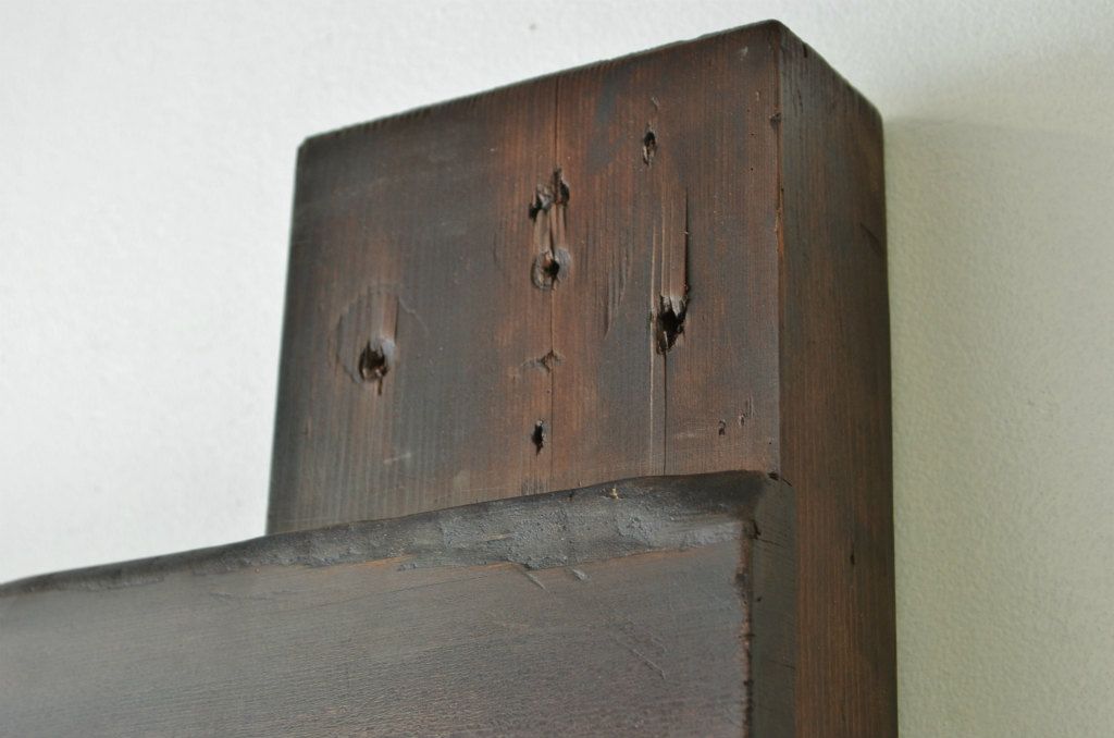 古民具　骨董　迫力の杉材一枚板大型内扉一対(建具、蔵戸、玄関戸)