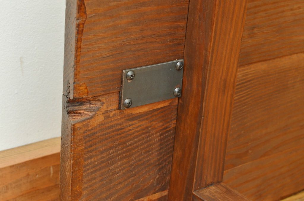 アンティーク家具　古い木のアンティーク横長テーブル(作業台、ちゃぶ台)