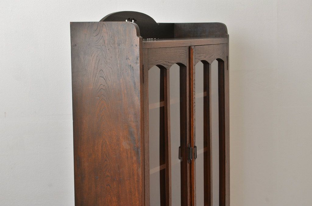 アンティーク家具　高級品!古いナラ材の上質な特大本箱
