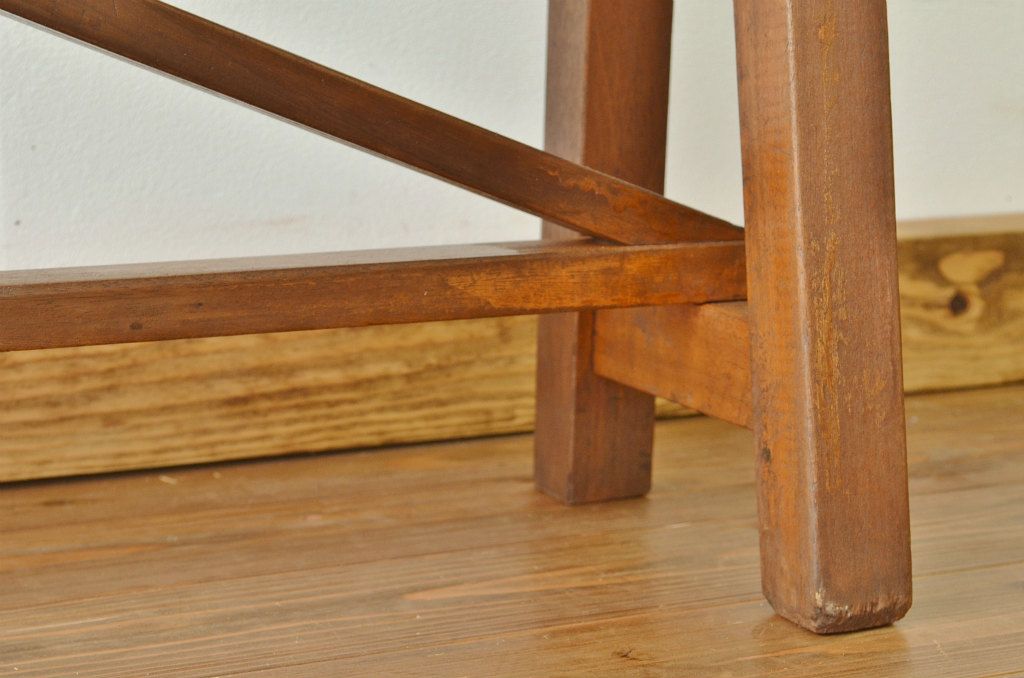 レトロ家具　★昭和レトロ 古い木のシンプルなアンティークベンチ(長椅子・イス・いす)