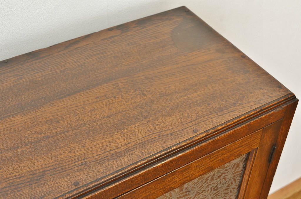アンティーク家具　アンティーク 上質な結霜ガラス本箱(収納棚・書棚)