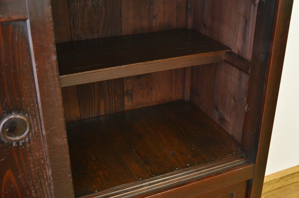 アンティーク家具　古民具・骨董 明治時代/古い木の味わいある大収納棚(時代箪笥)
