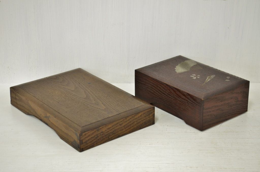 アンティーク雑貨　古い印箱・硯箱など木箱7個セット
