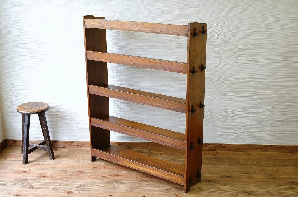 極上美品!古い栗材の重厚な本棚