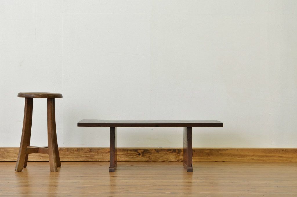 アンティーク家具　古民具　骨董　シンプルな欅の経机(作業台・テーブル)
