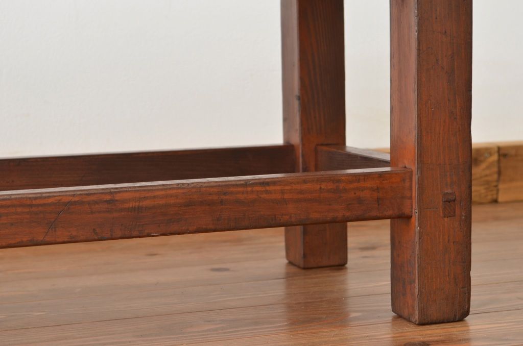 レトロ家具　昭和レトロ　古い木のアンティークロングベンチ(長椅子)