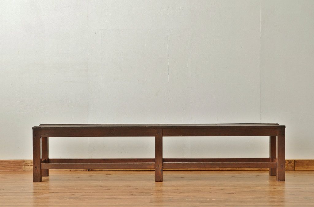 レトロ家具　★昭和レトロ・古い木の雰囲気の良いベンチ?長イス・椅子)