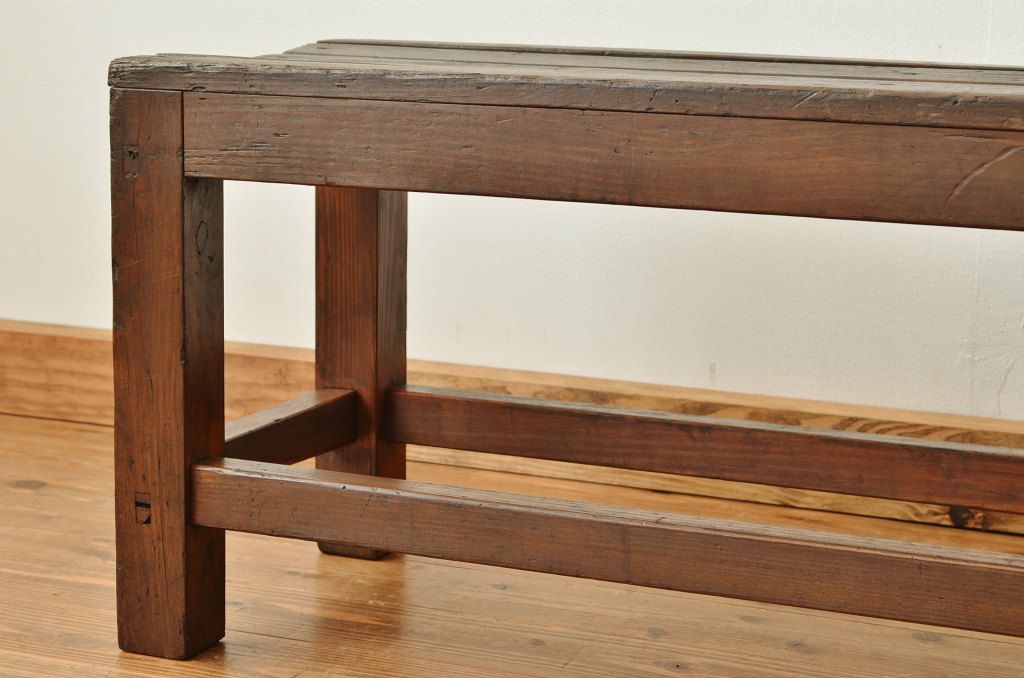 レトロ家具　★昭和レトロ・古い木の雰囲気の良いベンチ?長イス・椅子)