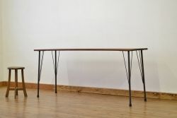 アンティーク家具　カフェスタイルインテリアの鉄脚テーブル5(アイアン・作業台・机)