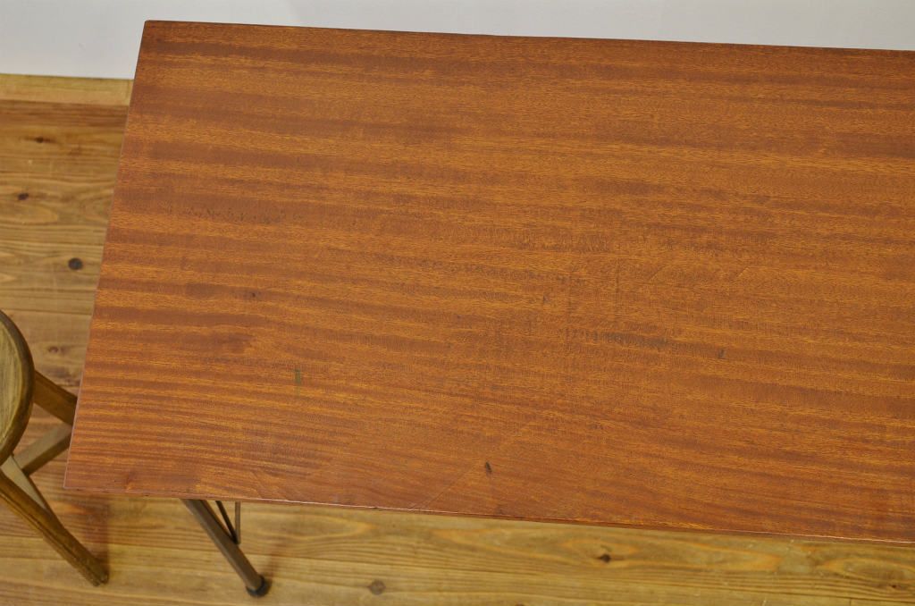 アンティーク家具　カフェスタイルインテリアの鉄脚テーブル5(アイアン・作業台・机)