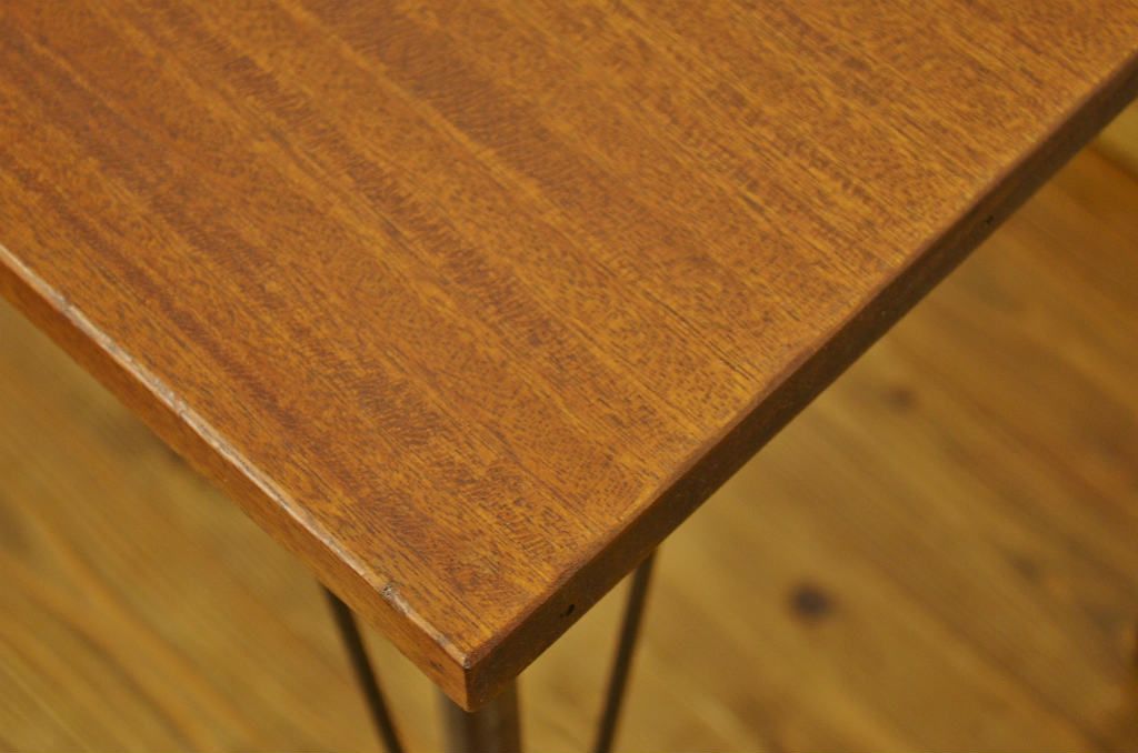 アンティーク家具　カフェスタイルインテリアの鉄脚テーブル5(アイアン・作業台・机)