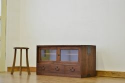 レトロ家具　昭和レトロ 古い桐製のアンティークローボード(箪笥・タンス、桐箪笥、桐たんす)