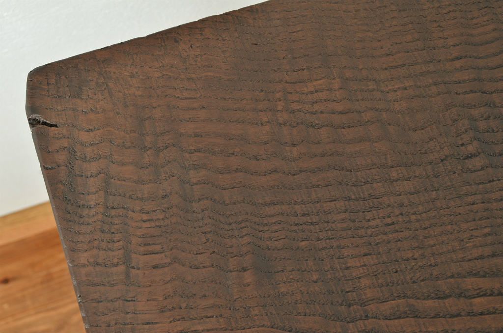 アンティーク家具　☆アンティーク 天板一枚板!重厚な栗材の鉄脚作業台(テーブル・アイアン)