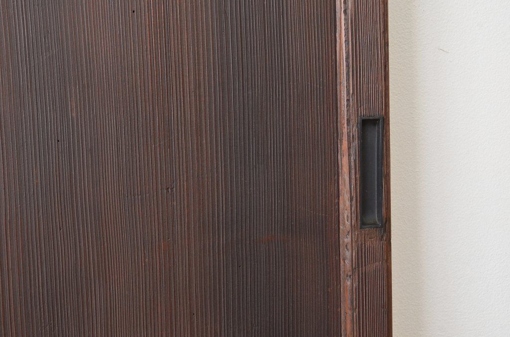 アンティーク建具　古い木味が趣溢れる引き戸2枚セット(板戸)(R-005878)
