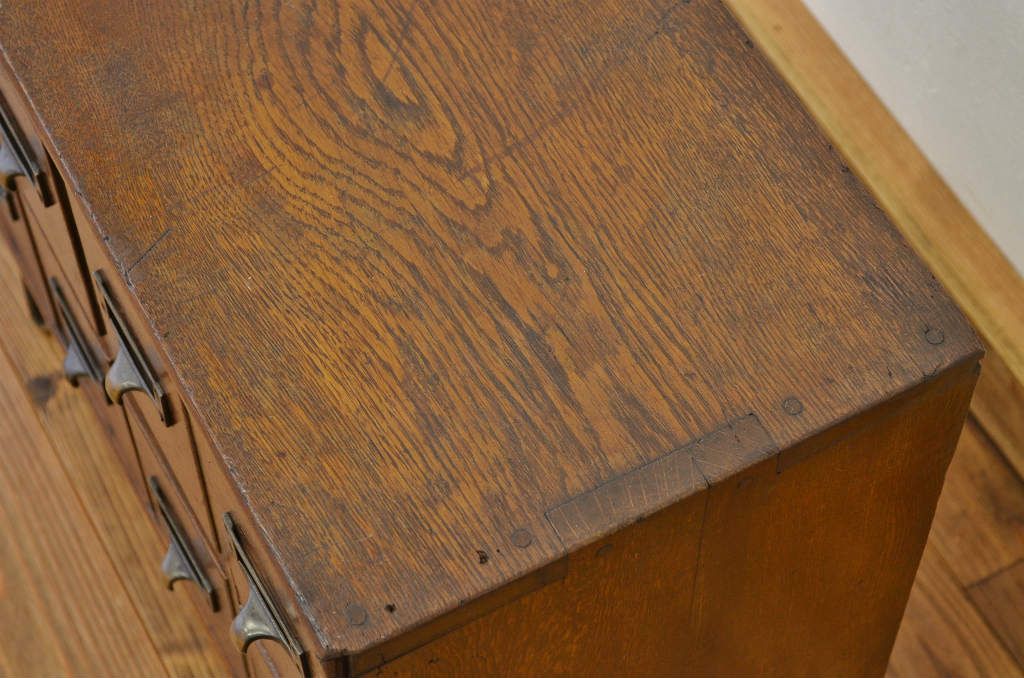 アンティーク家具　アンティーク　鉄脚のカードケース(アイアン、小引き出し、図書館、図書室)