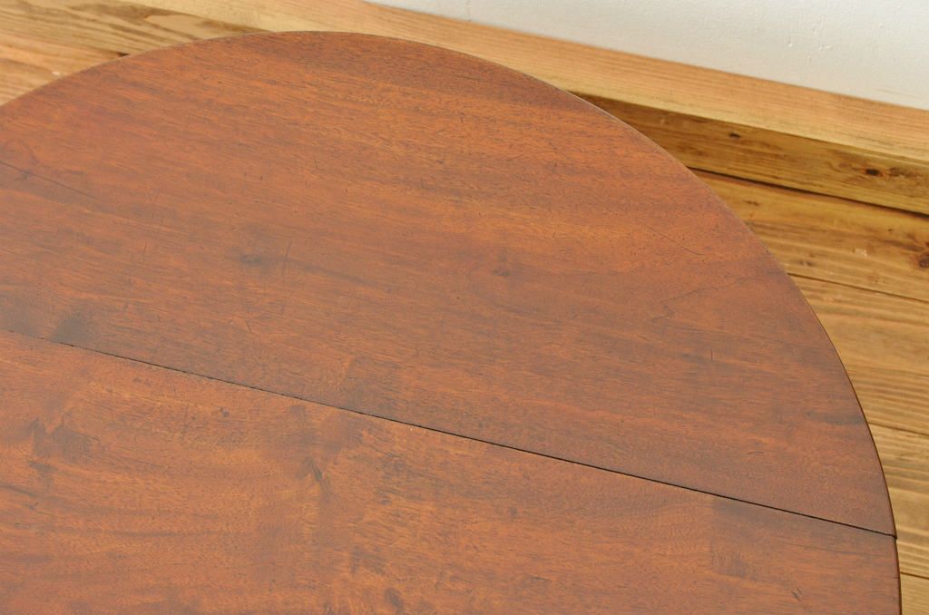 レトロ家具　昭和レトロ　古い木のシックな無垢板丸ちゃぶ台(テーブル)アンティーク