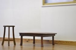 アンティーク家具　古い木の無垢材アンティーク丸ちゃぶ台