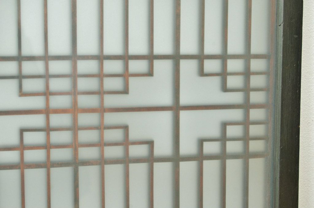 古民具・骨董 素敵な格子の書院戸2枚セット(建具)?
