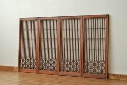 古民具・骨董 ガラス入り書院戸4枚セット(建具)